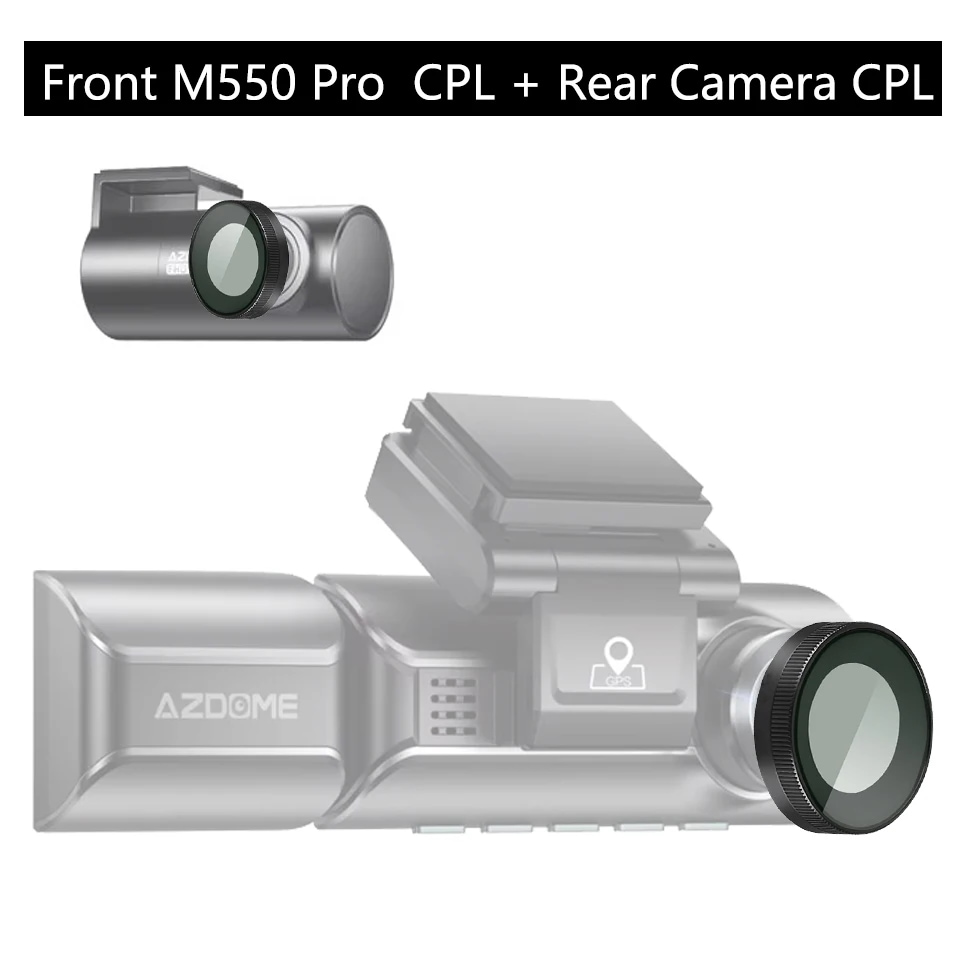 AZDOME ダッシュカム M550/M550 Pro 用 CPLフィルター HDレンズ防塵・防眩対策 M550 専用ステッカー 輸入品