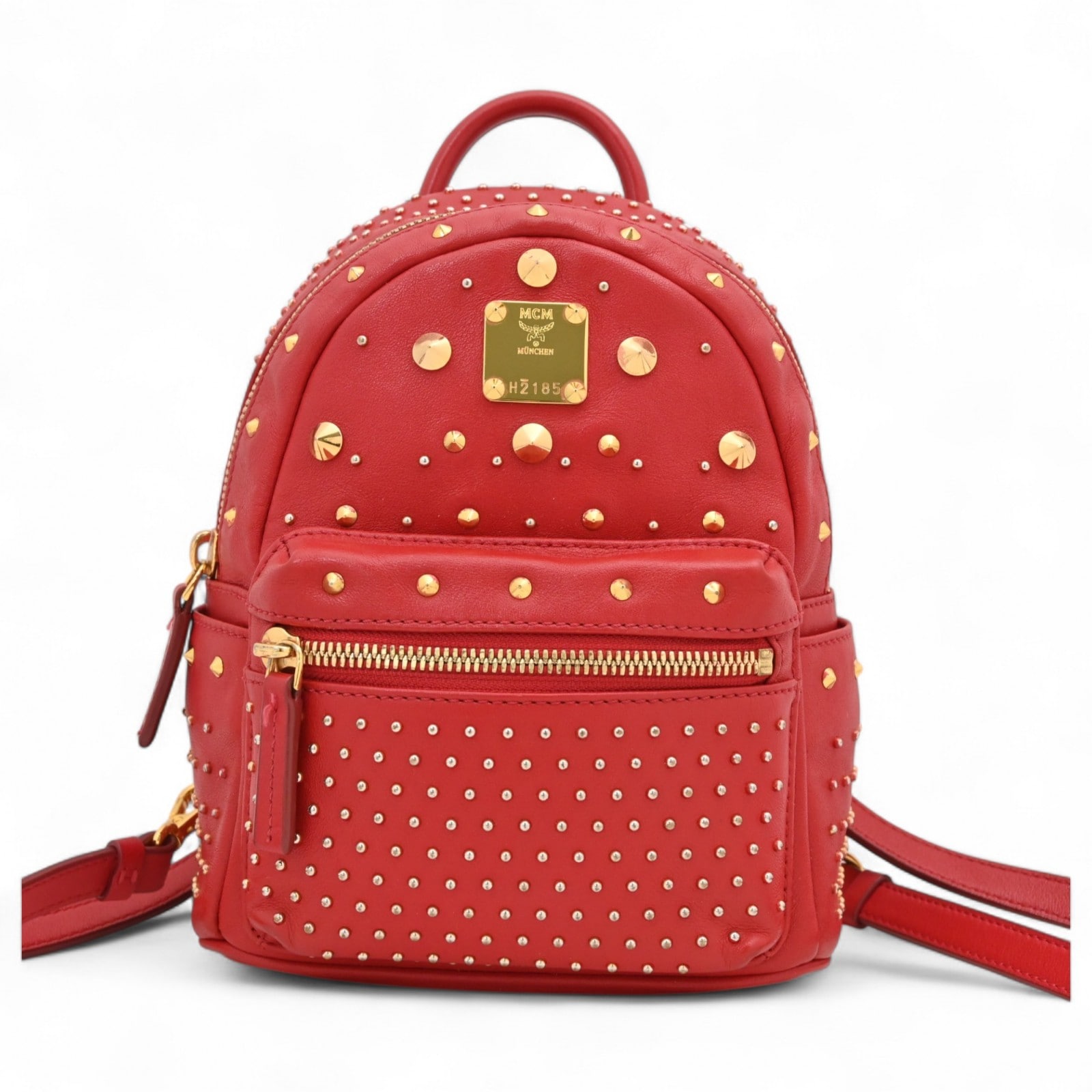 MCM バックパック スタッズ レッド Bランク mc3630cc