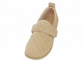 徳武産業 あゆみシューズ 介護靴 施設用 ダブルマジックII 雅（みやび） 9E ベージュ 片足/右LLサイズ 7022