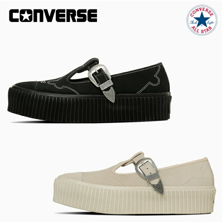 コンバース スニーカー オールスター リフテッド リブテープ Ｔストラップ ＷＴ ＯＸ レディース 厚底 CONVERSE ALL STAR LIFTED RIBTAPE T-STRAP WT OX