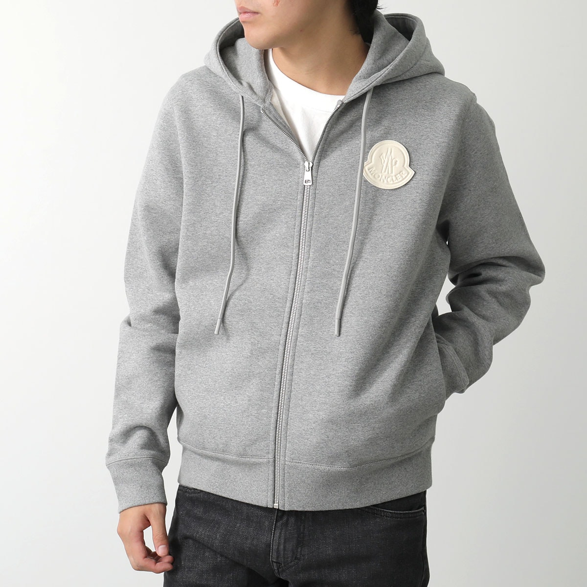 MONCLER モンクレール パーカー 8G00084 809KX メンズ ジップアップ スウェット ビッグロゴ フェルトパッチ 裏起毛 セットアップ可能 984