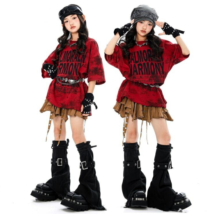 子供ダンス衣装 女の子ジャズダンス ヒップホップ ストリートダンス 衣装 キッズ ユニセックス HIPHOP JAZZ ダンスウエア ゆったり おしゃれ ダンス衣装 110 130 140 1