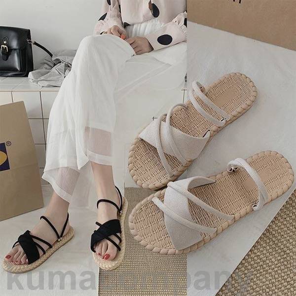 サンダル レディース 夏サンダル ペッタンコ サマーサンダル 美脚 ベルトデザイン サマーシューズ グラディエーター カジュアルシューズ 夏