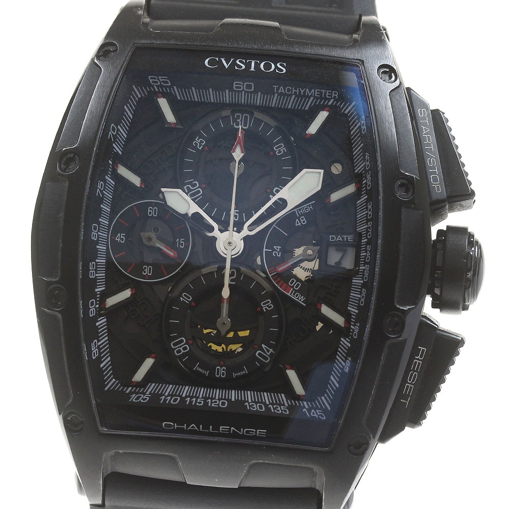 クストス CVSTOS CVT-CHR2 BST チャレンジ クロノII 自動巻き メンズ _863548【中古】