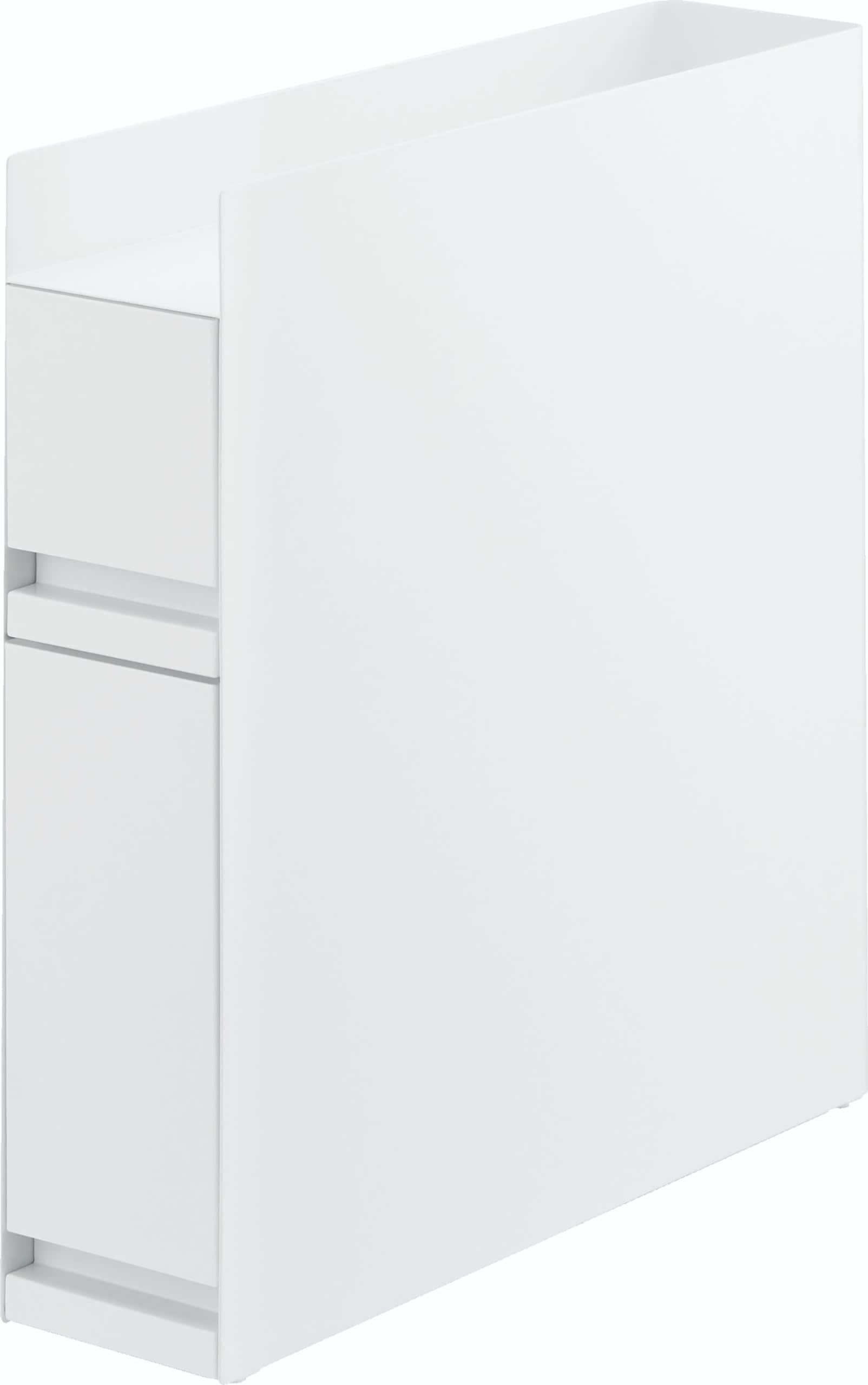 山崎実業() 【 完成品 ストッパーのみ要取付 】 隠せる 調味料ラック 2段 ホワイト 約W12.5×D50～93×H52.5cm タワー tower 大容量 引き出し式 コンロ横 キッチンラック