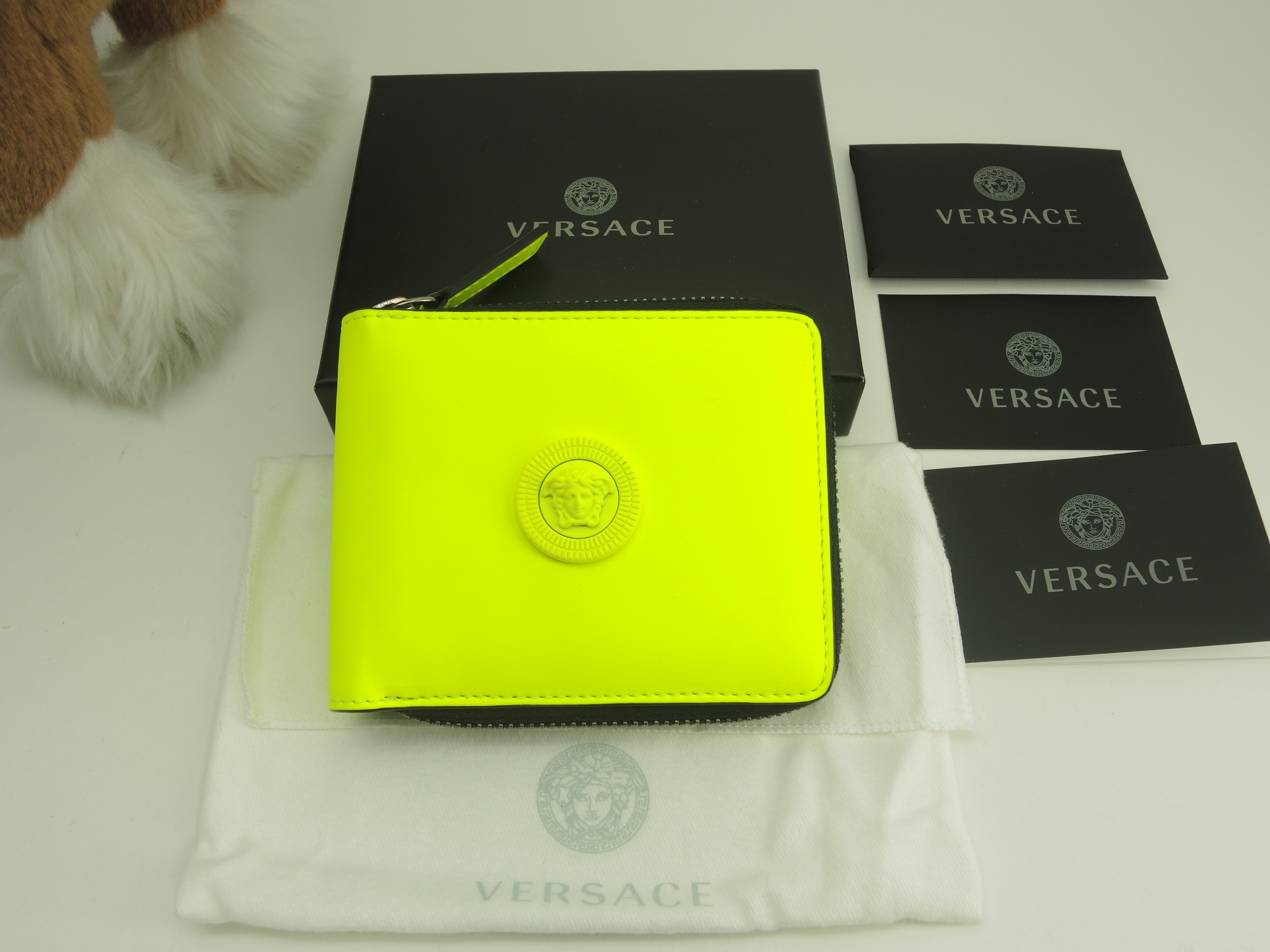コンパクトウォレット メデューサ レザー黄 2折ジップ財布 新品@ 6