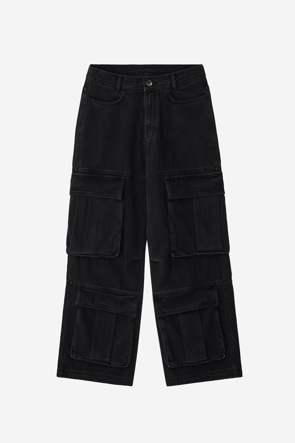 【BLR】 UTILITY CARGO WASHED DENIM PANTS (VERSION 2)