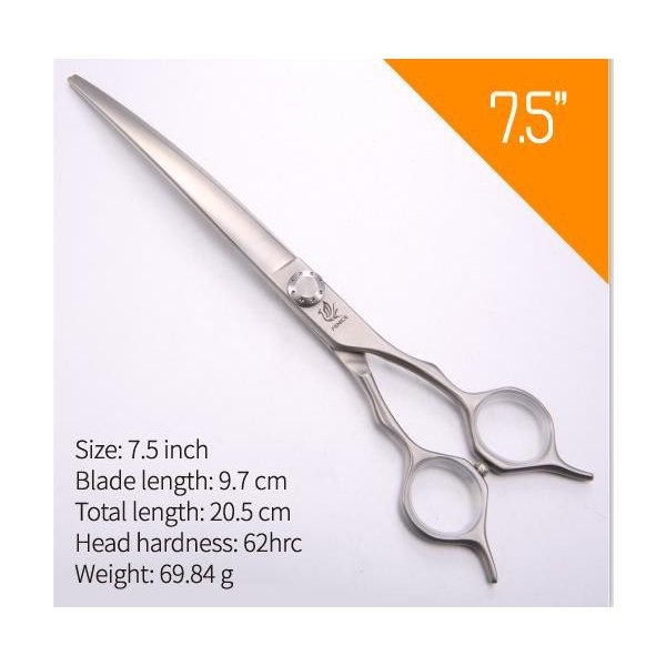 Fenice 7.0 7.5インチカットカーブブレードネイルペットはさみプロ日本440c犬グルーミング鋏 7.5 inch