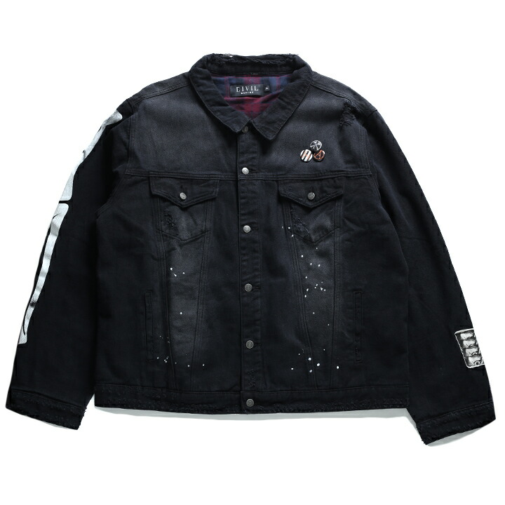CIVIL REGIME b系 ヒップホップ ストリート系 ファッション メンズ レディース アウター シヴィルレジーム長袖 デニムジャケット ビッグシルエット