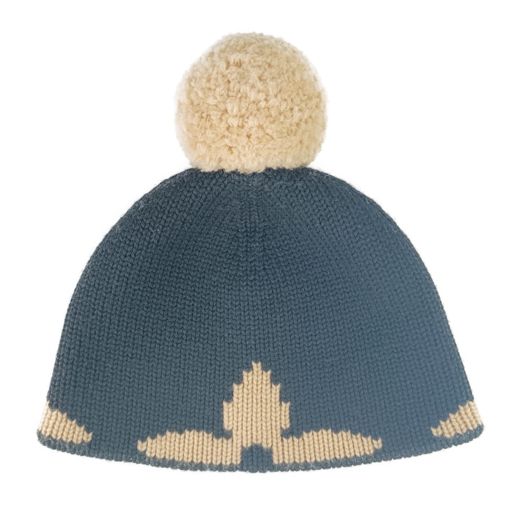 キャップ ボネ・モーニングラム ビーニー M70840 ブラック ベージュ系 ウール 100% ユニセックス ニット帽 ビーニー【本物保証】