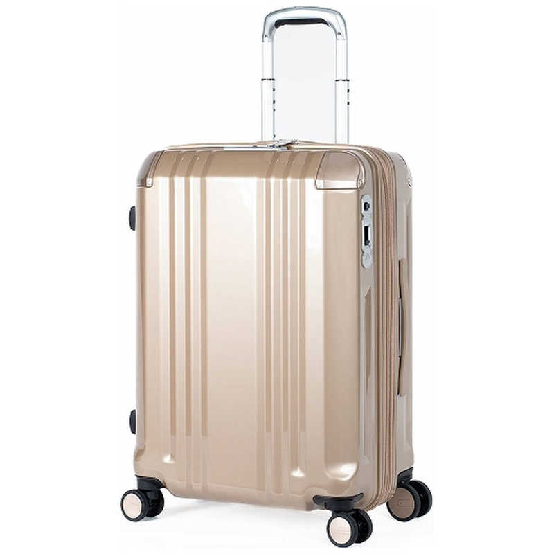 A.L.I　スーツケース ジッパータイプ 宿泊目安：4～6日間 52L 拡張機能搭載 前輪ストッパー ダブルホイールキャスター シャンパンGD　ALI-089-22W