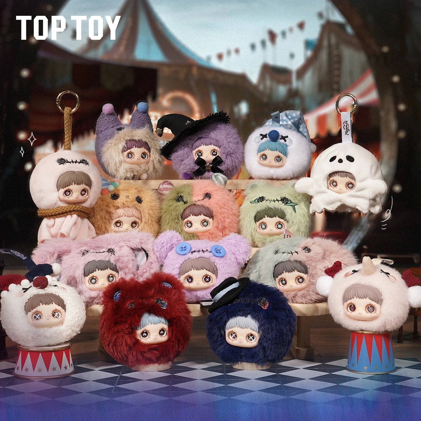 T O P T O Y MayMei-狂気のサーカスシリーズぬいぐるみブラインドボックスかわいいデスクトップ飾りプレゼント