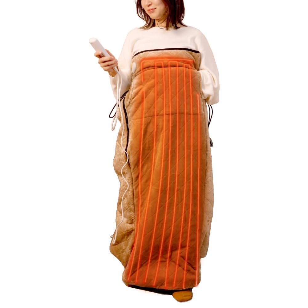 THANKO ヒーター内蔵おひとりさま用着るこたつ ダニ対策モード付きこたんぽ KTTK25CBW 電気毛布 着る毛布 歩ける ポケット 洗える コンパクト (KTTK25CBW)