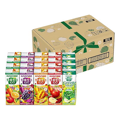 他サイト： 野菜生活 カゴメ 野菜生活100 アソートセット 200ml紙パック×20本(5種×各4本)【EC限定 飲み比べ お試しセット】の商品画像