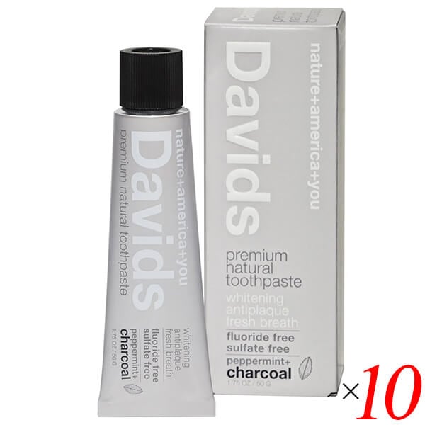 Davids デイヴィッズ ホワイトニングトゥースペースト チャコール 50g 10個セット
