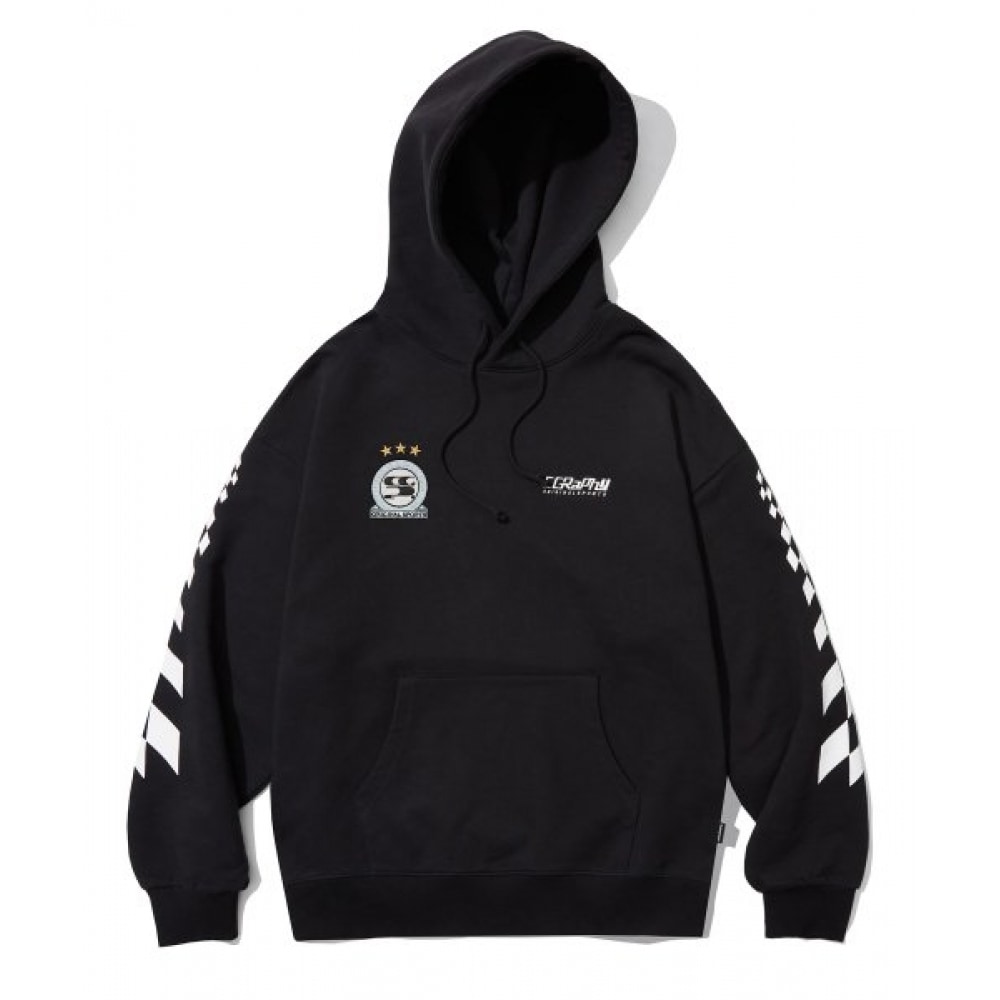 CODEGY スポーティーオーバーフィットレーシングパーカー_ブラック