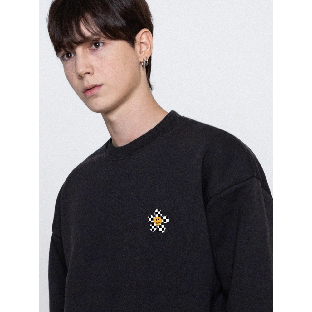 GRAVERチェッカーボードスモールフラワーマンツーマンチャコール