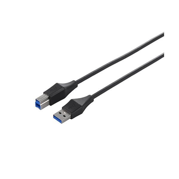 (まとめ) バッファロー ユニバーサルコネクター USB3.0 スリムケーブル (A)オス-(B)オス ブラック 2m BSUABSU320BK 1本 (×4セット)