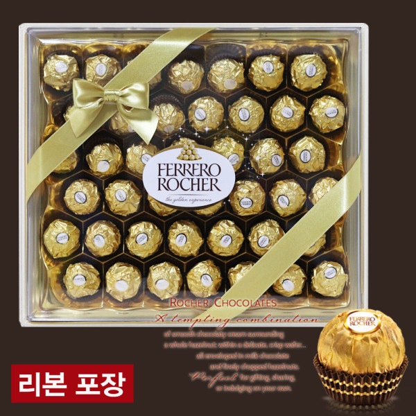 フェレロシェ チョコレート 525g(42個) フェロロシェ42 ギフトセット + リボン包装 バレンタインデー チョコレートギフトセット