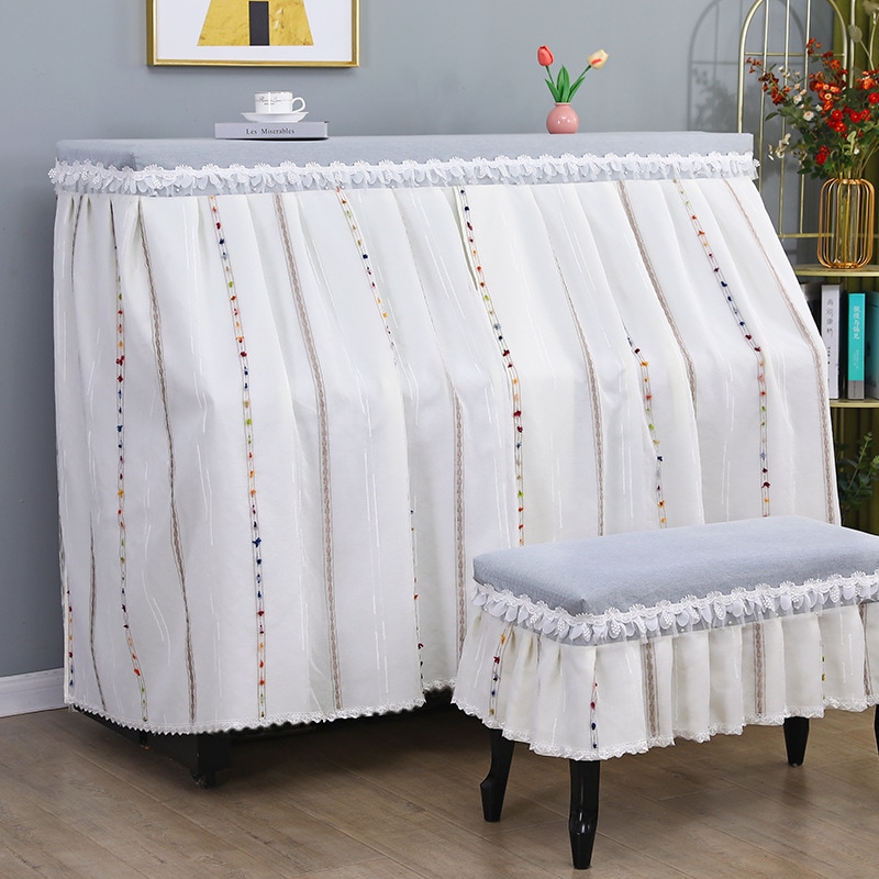 ピアノカバー 椅子カバー 2点セット フルカバー ピアノトップカバー アップライトピアノカバー デジタルピアノカバー 防塵カバー ピアノカバーセット 可愛い おしゃれ 韓国風 ホワイト 5,182円