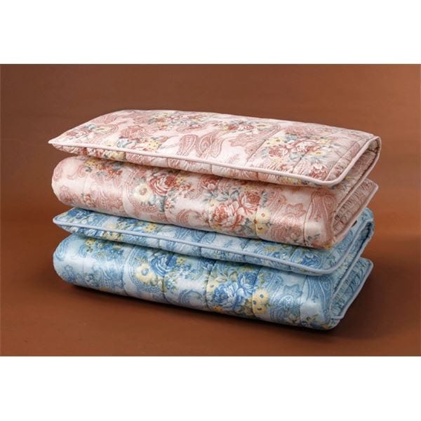 [ピンク単品]ボリューム羊毛4層式敷布団 ピンクダブル 防ダニ/防臭/抗菌加工