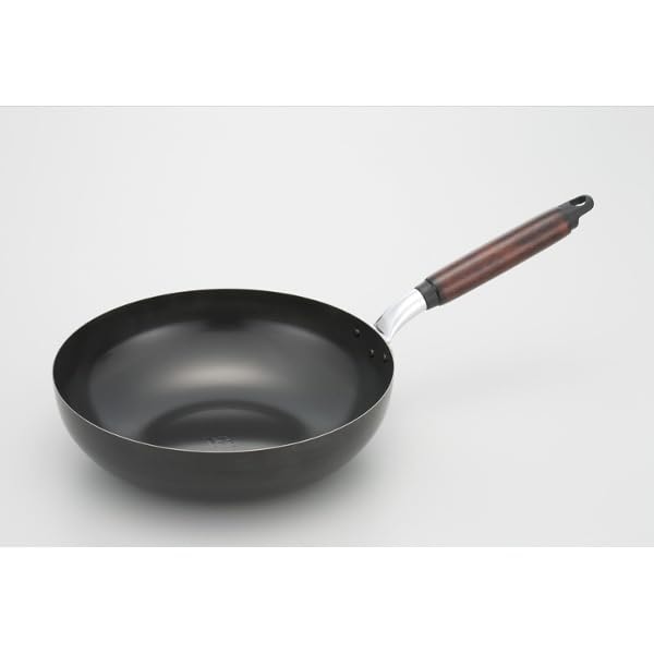 【燕三条製】本格鉄製 いため鍋 28cm IH対応 ガス火 全熱源に対応 使い始めのカラ焼き不要 木製ハンドル made in japan