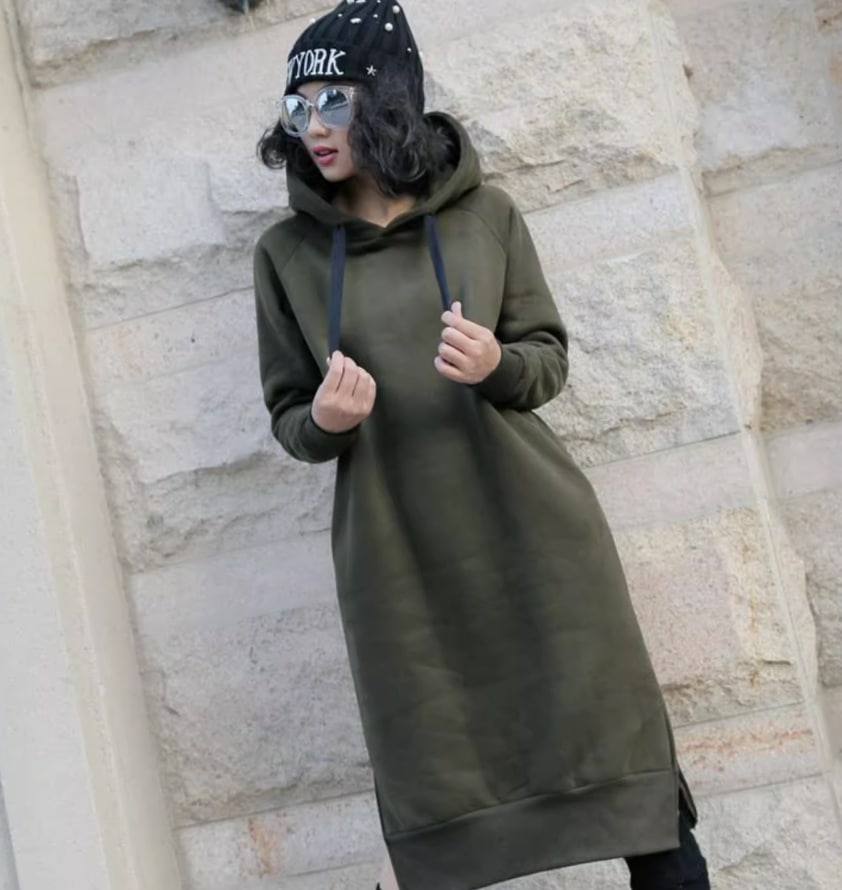 ワンピース デート モテアイテム スウェットワンピース フード付き ロング丈 コットン 大人可愛い きれいめ 上品 おしゃれ かっこいい 大人可愛い ラブリー キュート ガーリー クール モード系