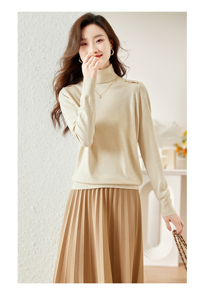 秋 冬 ウォーム ベーシック ハイネック ニット セーター スリム ルーズショートトップ 女性 ホワイト ライトブラウン グリーン パープル ブラック S M L XL XXL トップス ニットソー