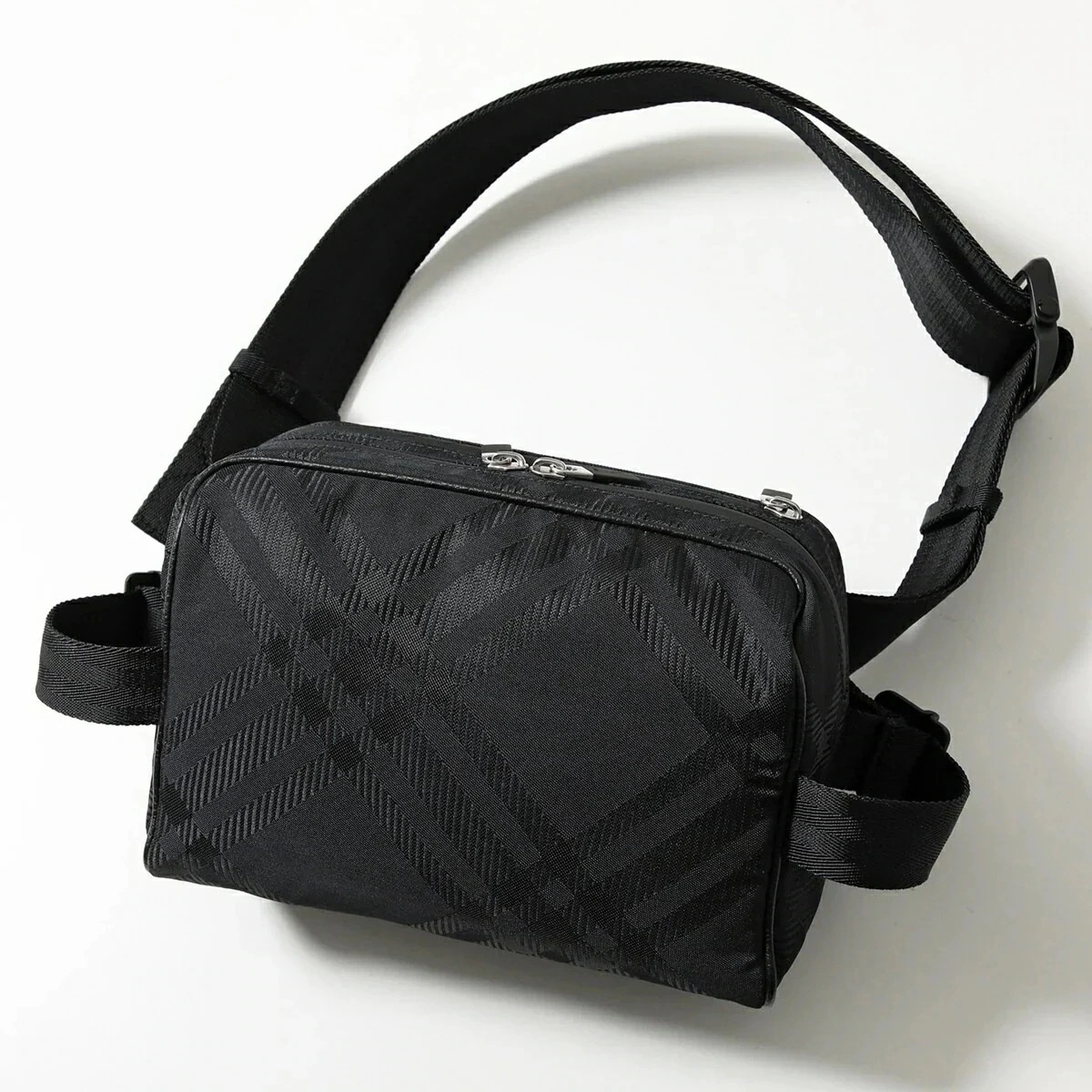 BURBERRY バーバリー ボディバッグ ML BELT BAG 8083446 メンズ ベルトバッグ ショルダーバッグ チェック ジャガード レザー 鞄 A