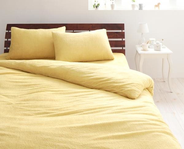 20色から選べる！365日気持ちいい！コットンタオルのカバーリング [掛布団カバーのみ] ダブル ミルキーイエロー