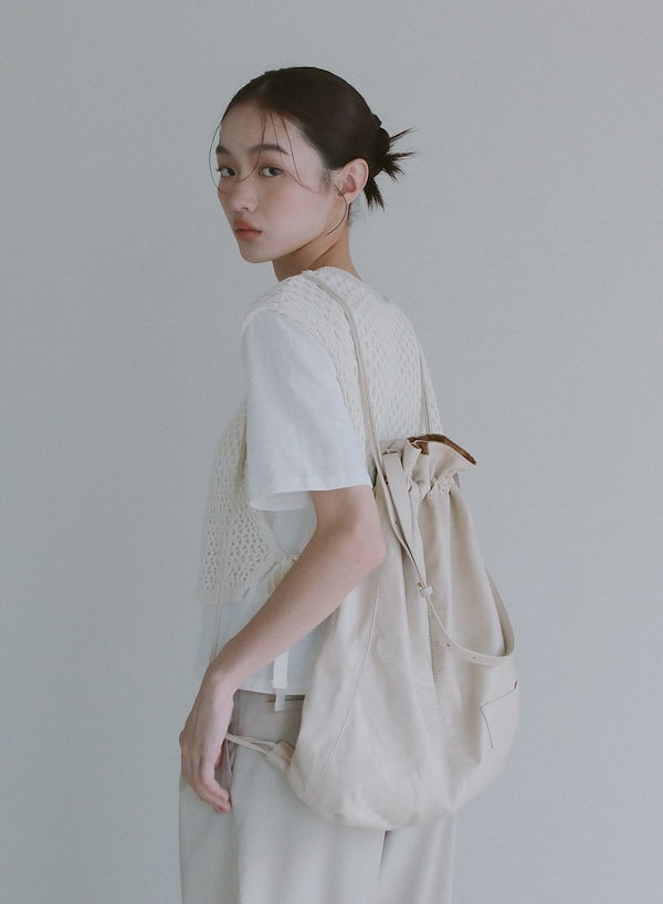 Qoo10 GEN-RE Cord 背負い バッグ バケットバッグ