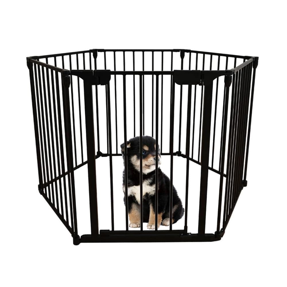 シンセーインターナショナル アイリスプラザ 犬 サークル 折りたたみペットサークル 組み換え自由 6枚セット ブラック