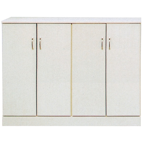 ローシューズボックス 下駄箱 幅120cm×奥行38cm×高さ92cm ホワイト 日本製 約33足収納可 PLAZA2 プラザ2 完成品 玄関渡し