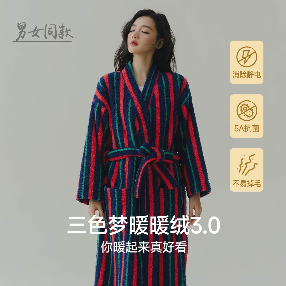 レディース冬用ハーフフリース長袖パジャマセットVネックカーディガン暖かくて甘くてかわいい外で着られるカップルのラウンジウェア