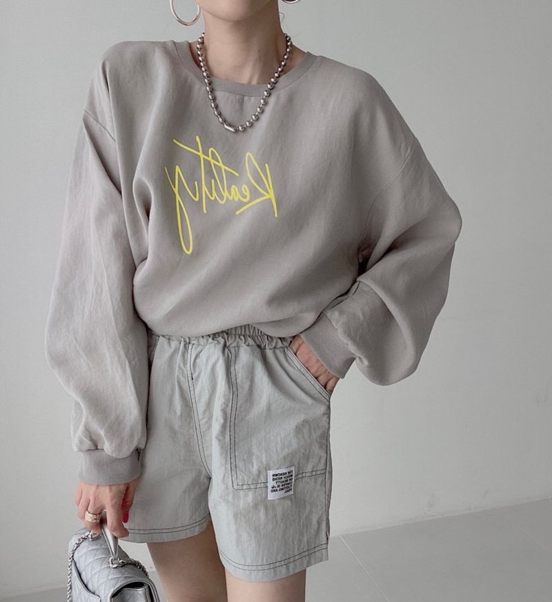 トップス シャツ カットソー プルオーバー 白トップス 袖あり 長袖 ドロップショルダー ラウンドネック 襟なし かわいい カジュアル おしゃれ お洒落 かっこいい ラフ メンズライク マニッシュ ボ