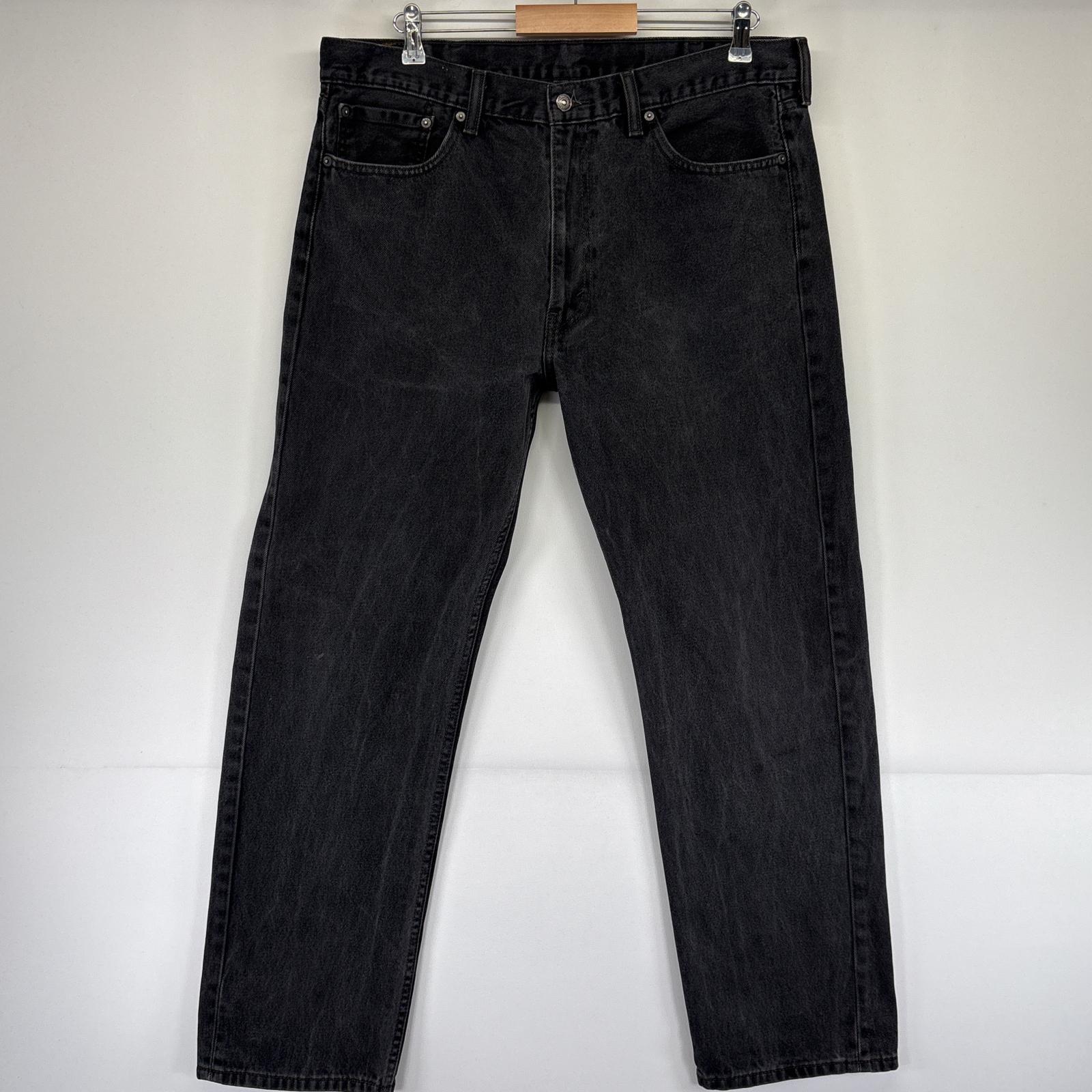 古着 デニムパンツ 505 ストレート ジーンズ ジーパン 5ポケット 長ズボン 大きいサイズ w38 L32 ブラック メンズ