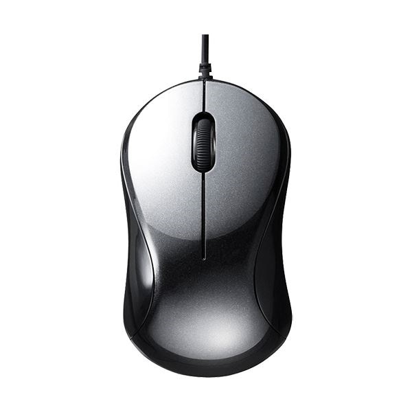 （まとめ） バッファロー 有線 BlueLED 静音3ボタンマウス ブラック BSMBU100BK 1個 10セット