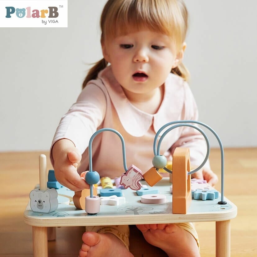 送料無料【Polar B ポーラービー】アクティビティテーブル 木製玩具 知育玩具 かわいい 木製 おもちゃ ルーピング 赤ちゃん ベビー 木のおもちゃ 積み木 天然木 北欧 出産祝い 内祝い
