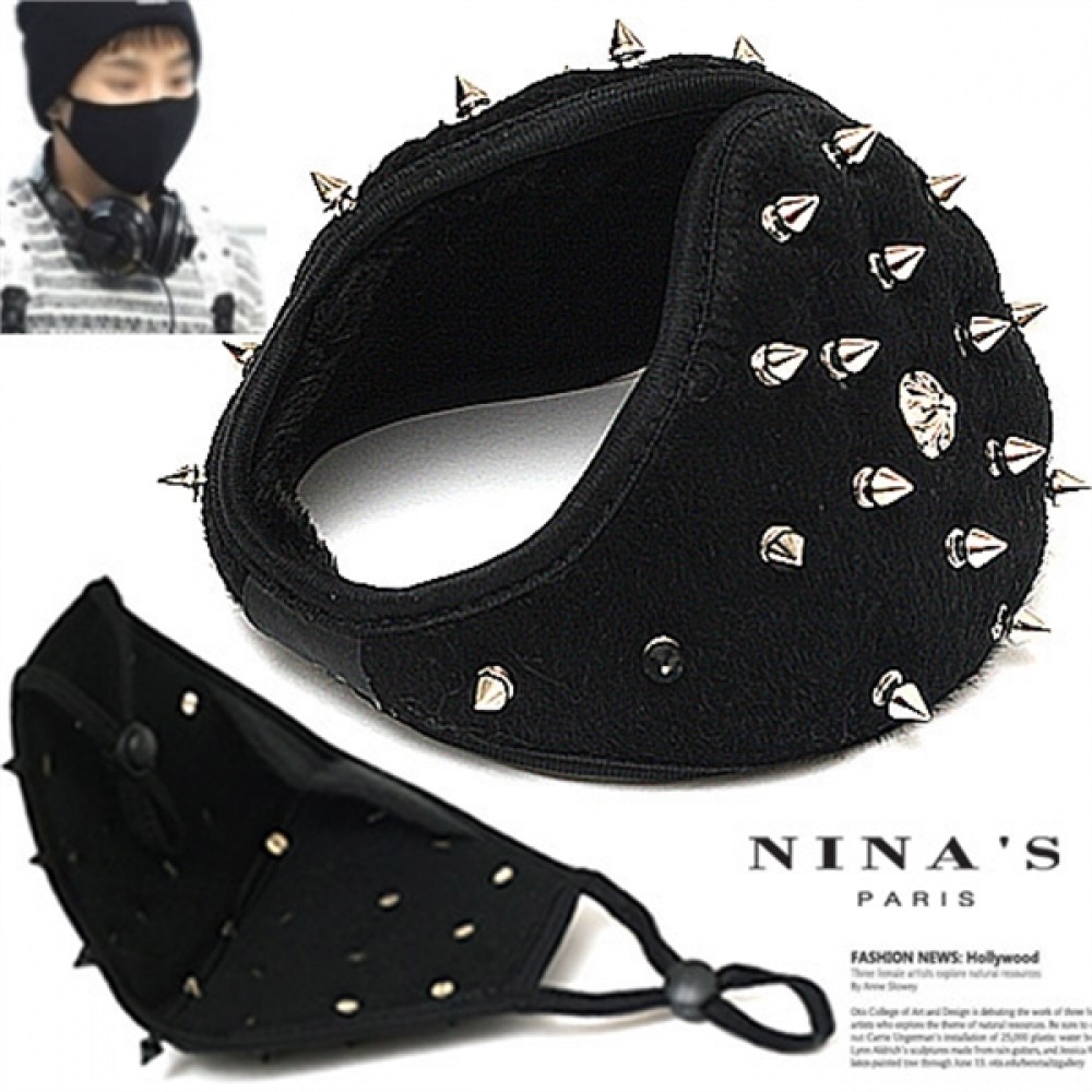(Ninas Paris) アイドルエアポートファッションコニカルスタッド耳栓マスク (4SW218)