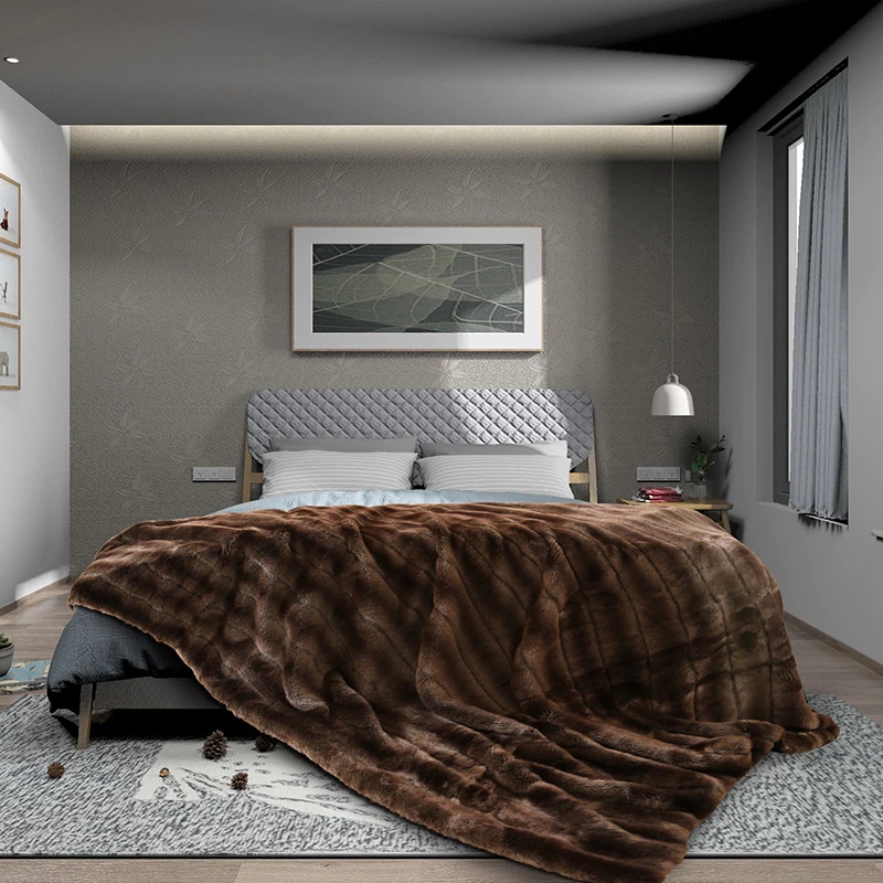 ヨーロッパ式の偽物テンの毛の縞の毛の絨毯モデルルーム出窓の写真の装飾の絨毯ソファの絨毯レジャーのエアコンの絨毯