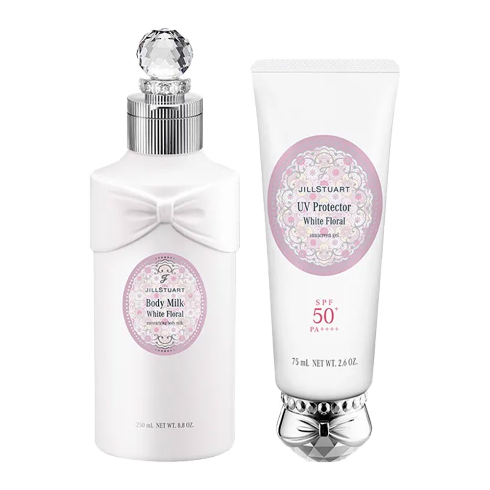 ホワイトフローラル 日焼け止め & ボディミルク UVプロテクター BOX入り 喜ばれるギフト スキンケア 美容液 ジェル SPF50+ PA++++ シミ そばかす 紫外線 保湿 日焼け おしゃれ