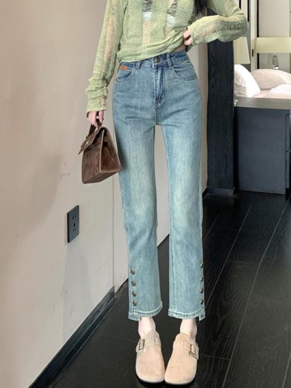 レディース ファッション カジュアル おしゃれ 軽量 涼しい カラー ジーンズ シガレットパンツ 春 パンツ 夏 九分丈 ストレート レッグ パンツ