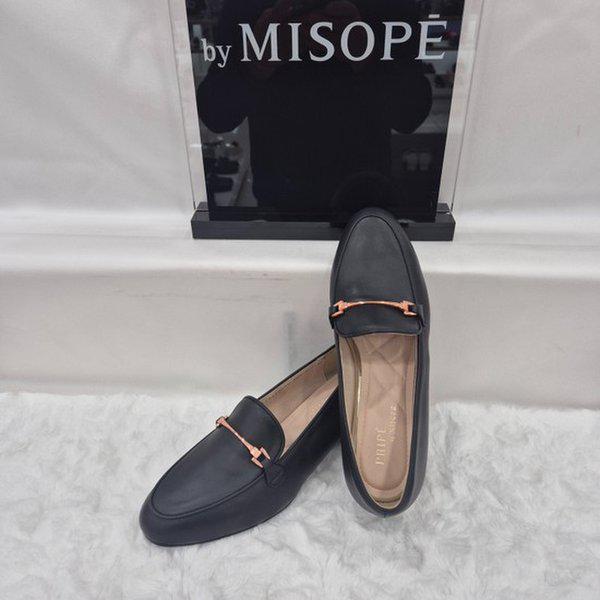 By 女性 シンプル装飾 クラシック ローファー 112HT419DG005 BLACK 4 JJ