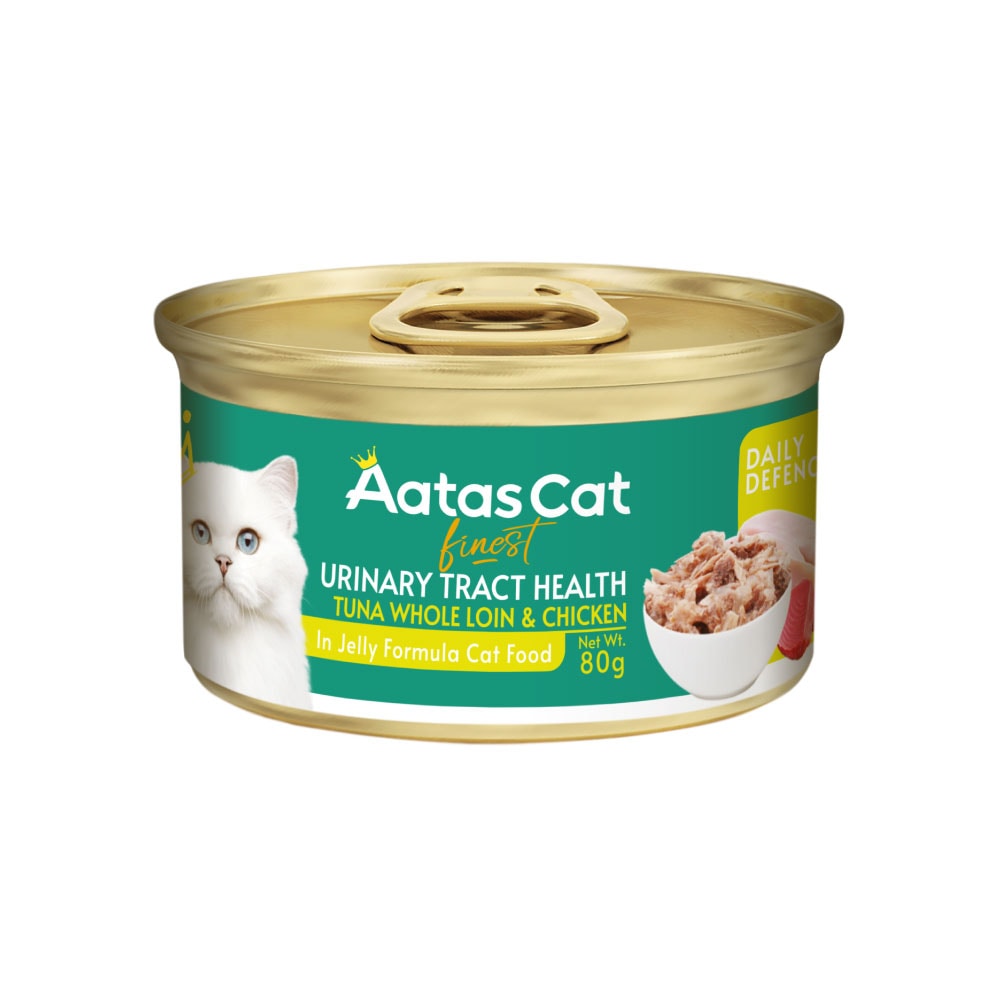 アタス キャットフード デイリーディフェンス　ツナ＆チキン　ユリナリー　80ｇ×24個（1ケース） グレインフリー 猫 ネコ オールステージ AatasCat 5,712円