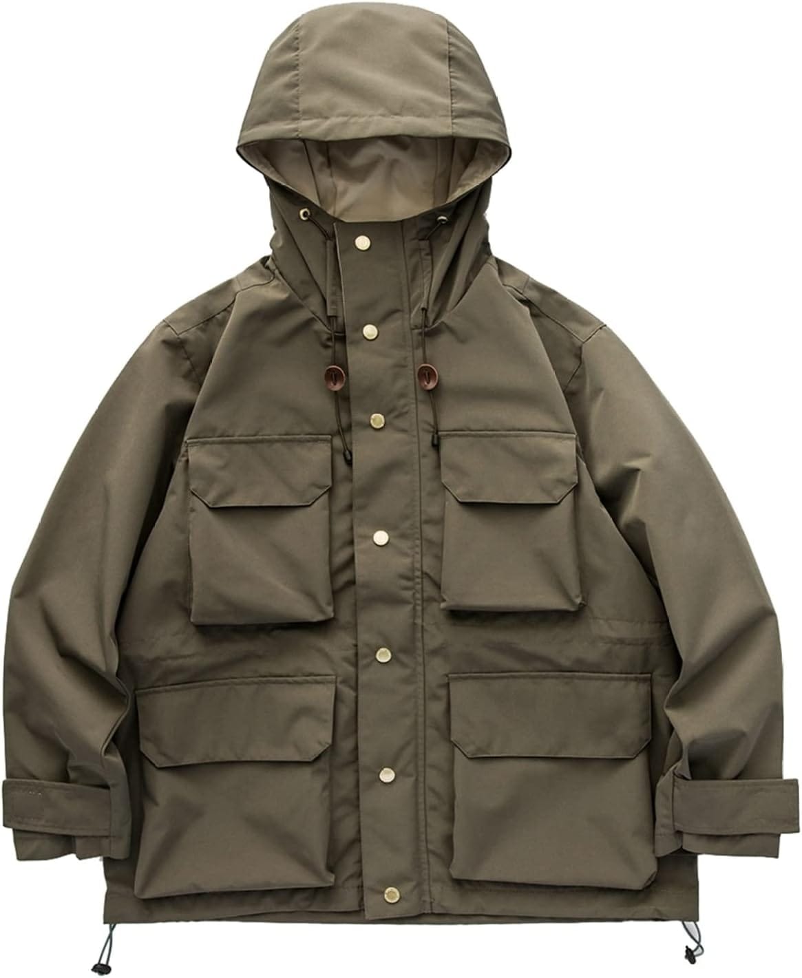メンズ ウインドブレーカー カジュアル 多ポケット カーゴジャケット ブルゾン ジャンバー フード付 春秋 長袖 薄手 男性用 マウンテンジャケット 山登り 釣る 大きいサイズ