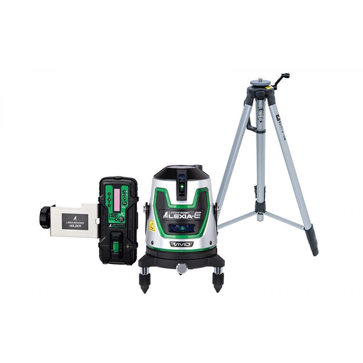 シンワ測定 レーザーロボ LEXIA-E VIVID 51 グリーン 70889 レーザー墨出し器 受光器・三脚セット 電子水平センサー ラインメモリー機能付