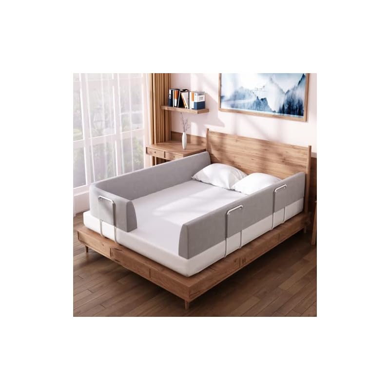 【即日発送】Edenplaykey ベッドガード 赤ちゃんベッドフェンス クッションベッドガード内蔵固定管は安定自由変形可能 ハイタイプ ベビーベッドガード 転落/落下/布団ズレ防止 取り外し可能洗え