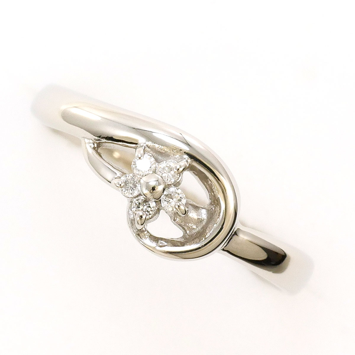 PT900 プラチナ リング・指輪 7号 ダイヤモンド 0.04ct 総重量約1.9g 中古