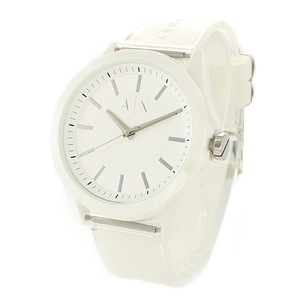アルマーニ エクスチェンジ 腕時計 メンズ レディース ユニセックス 白 ホワイト＆クリア 透明ベルト とけい AX2630 誕生日プレゼント 卒業 入学 お祝い