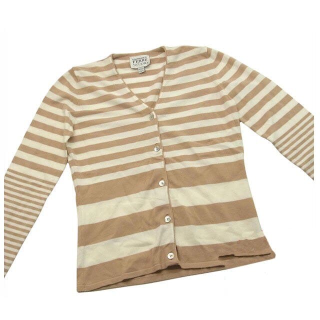 カーディガン ストライプ ベージュ ホワイト 中古 10,106円